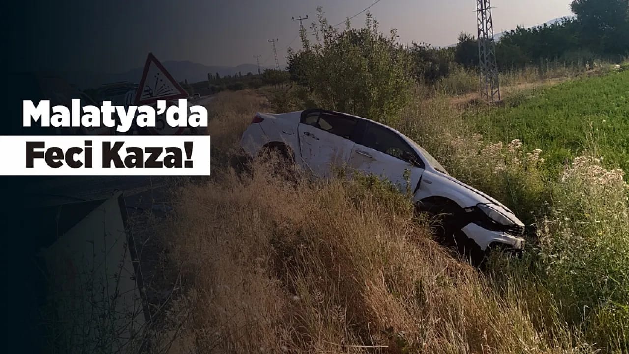 Malatya'da Otomobil Şarampole Yuvarlandı! Yaralılar Var