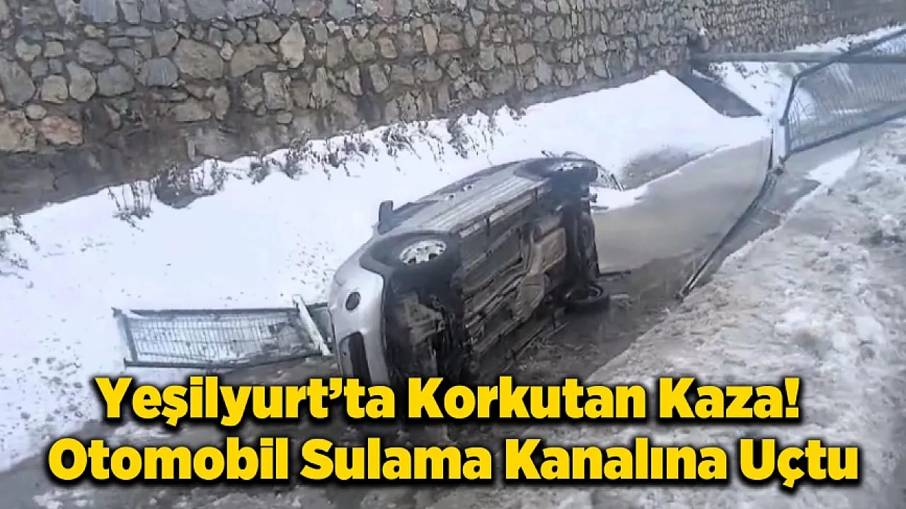 Kontrolden Çıkan Araç Kanala Düştü!