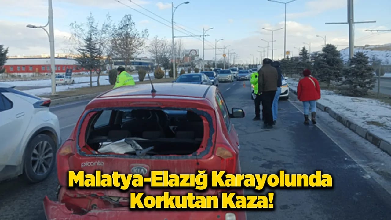 Malatya - Elazığ Yolun'da Kaza! Otomobil Savruldu, Tır Kayboldu