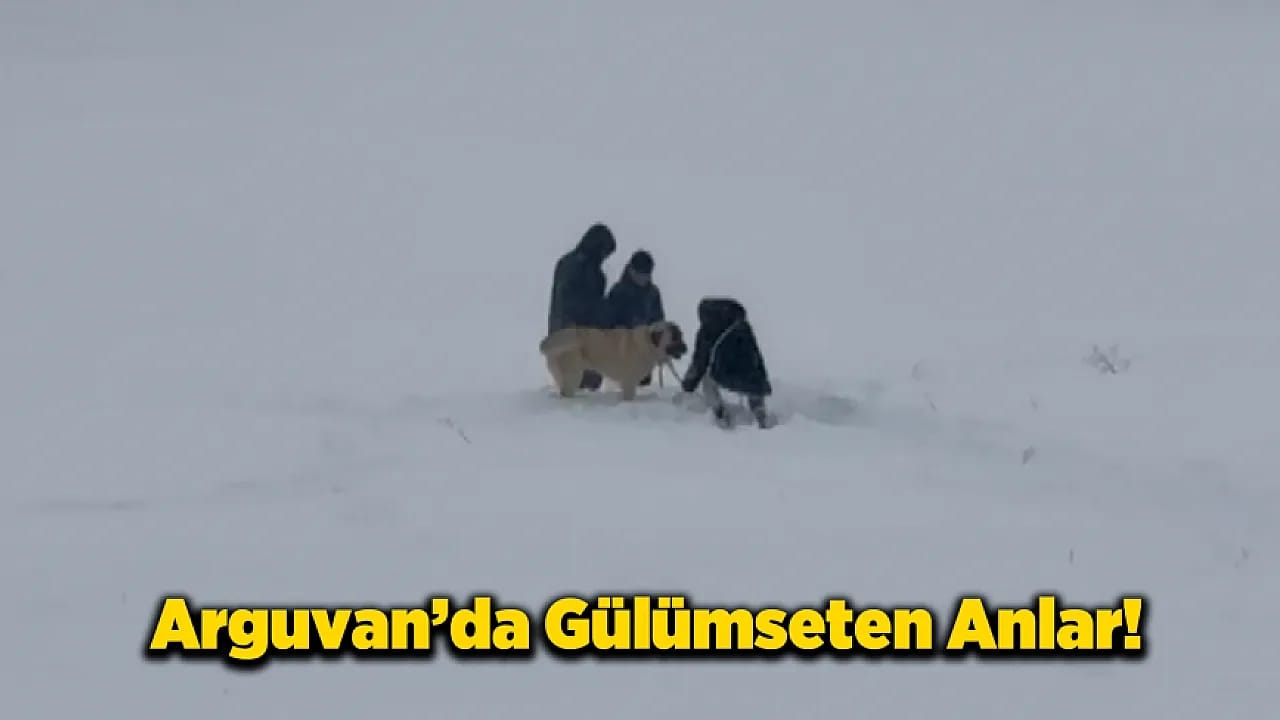Arguvan'da Çocukların Kar Sevincine Sevimli Ortak!