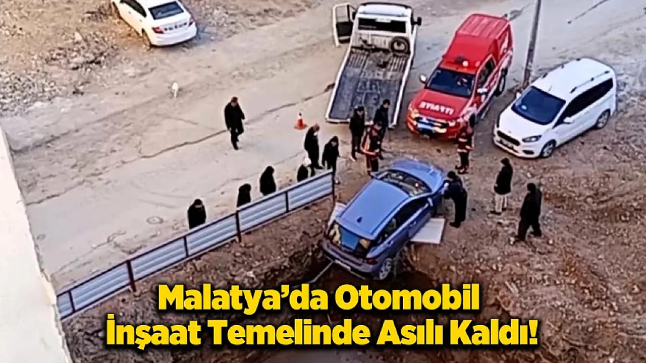 Mimarsinan Caddesi'nde Otomobil Metrelerce Derinlikteki Temelin Ucunda Durdu!