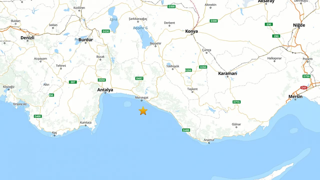 Antalya Körfezi Açıklarında 4,1 Büyüklüğünde Deprem!