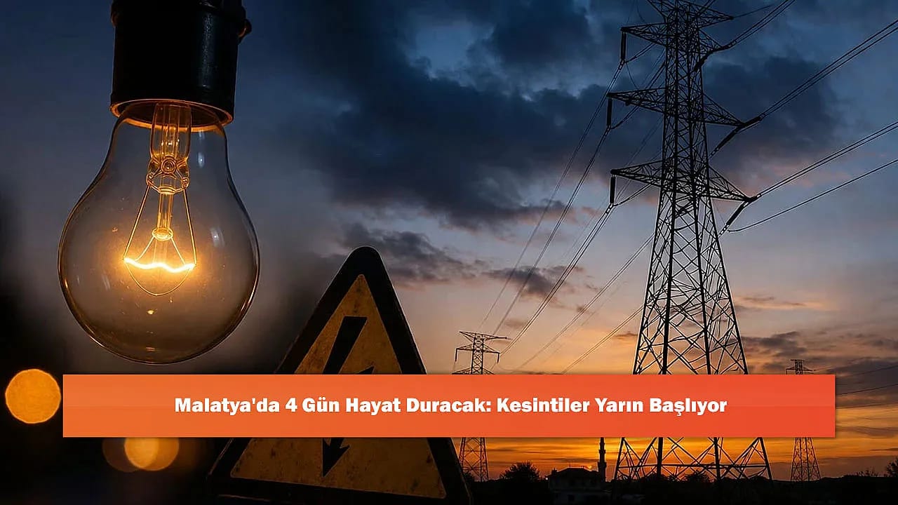 Malatya'da 4 Gün Hayat Duracak: Kesintiler Yarın Başlıyor