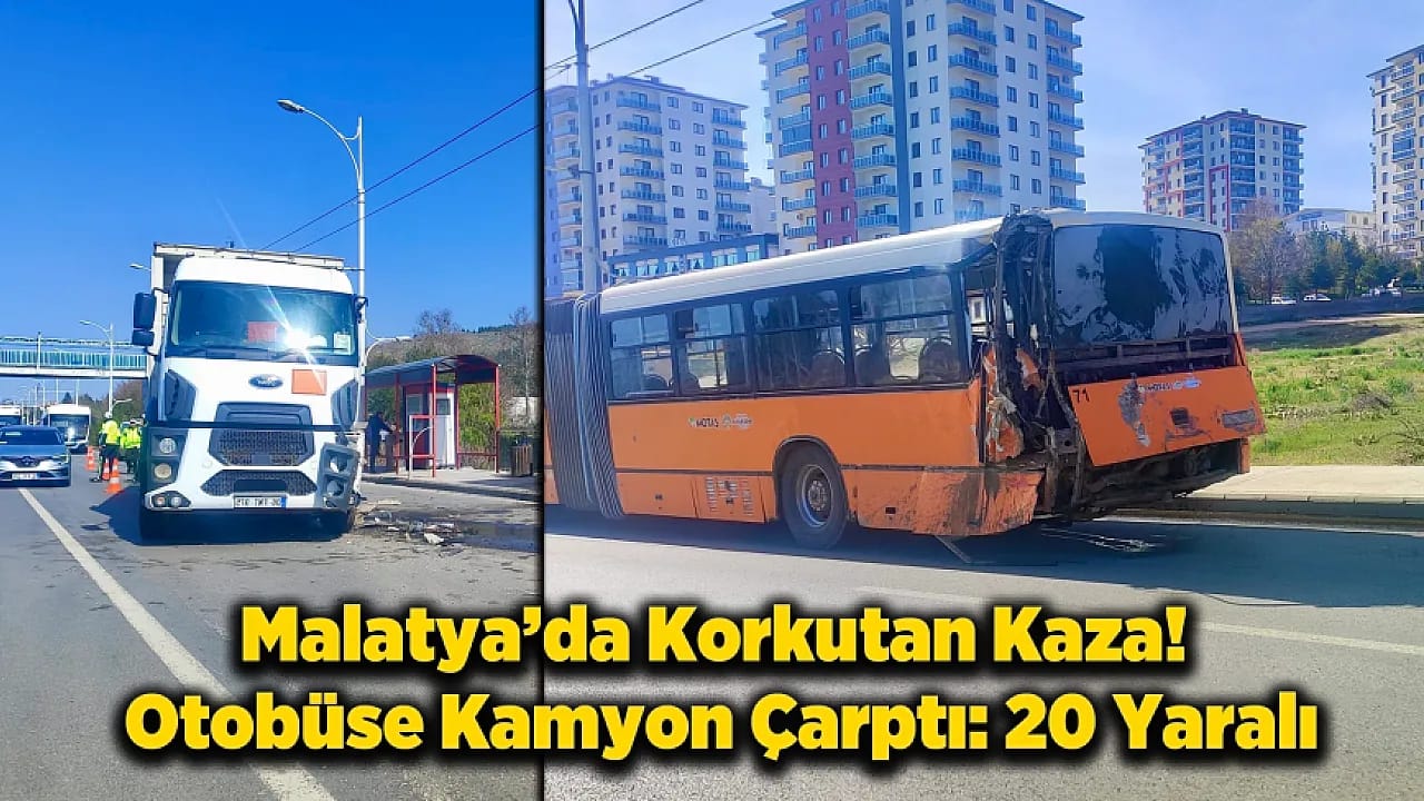 Malatya'da Faciadan Dönüldü! Üniversitelilerin Olduğu Otobüste 20 Kişi Yaralandı