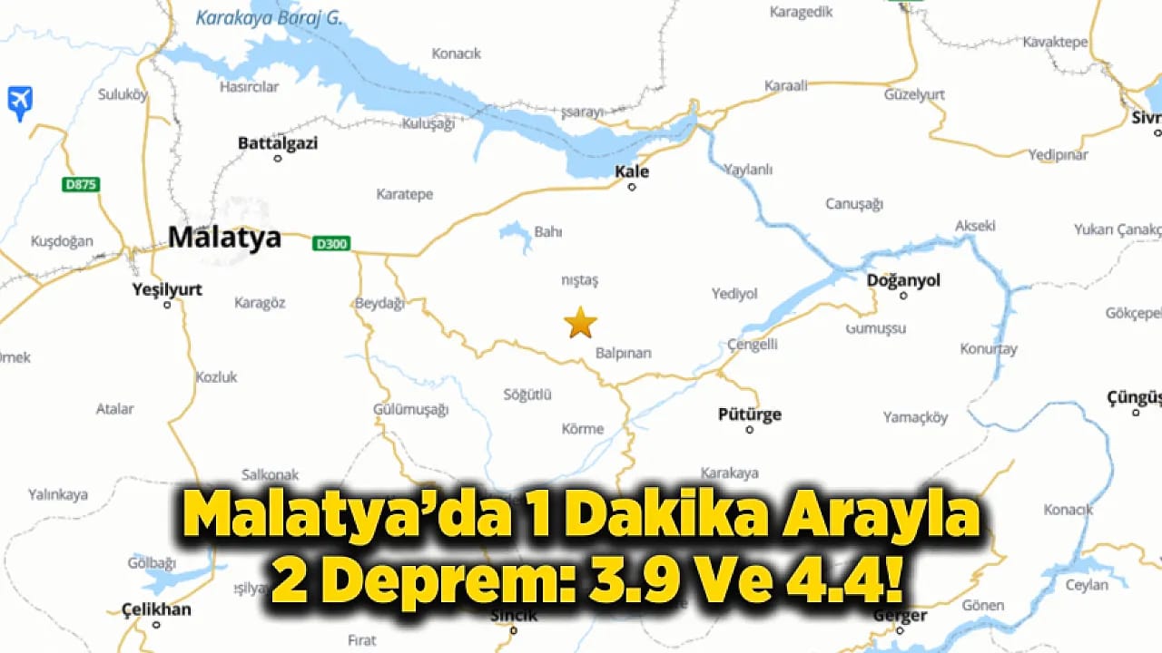 Malatya Battalgazi'de Peş Peşe 2 Deprem!