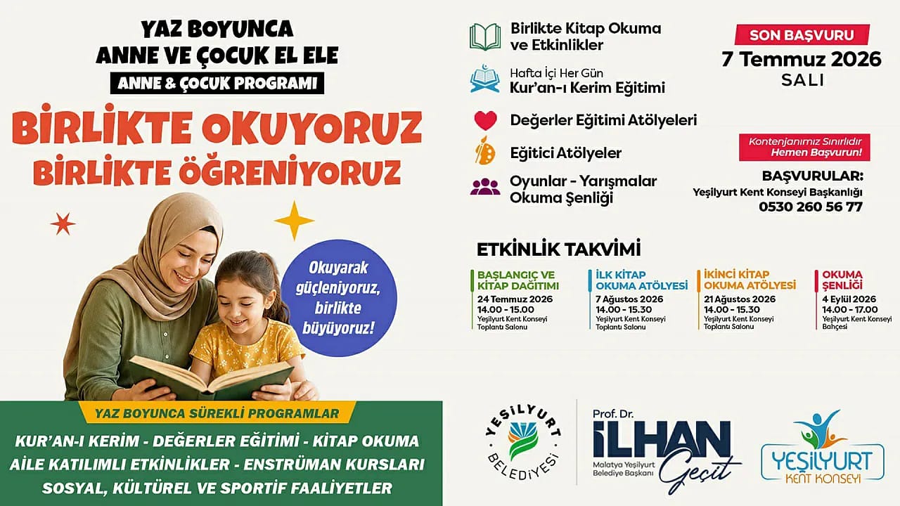 Malatya'da Çocuklar İçin Yaz Programı! Kayıtlar Başladı