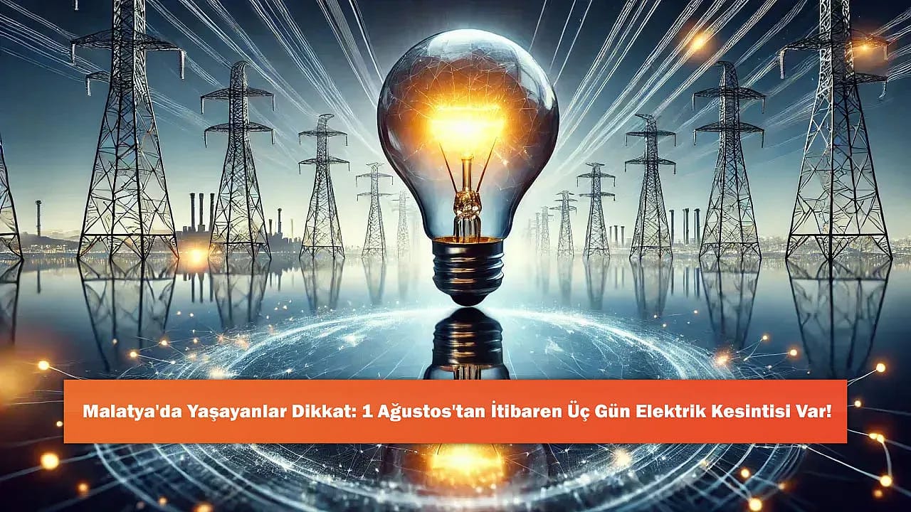 Malatya'da Yaşayanlar Dikkat: 1 Ağustos'tan İtibaren Üç Gün Elektrik Kesintisi Var!